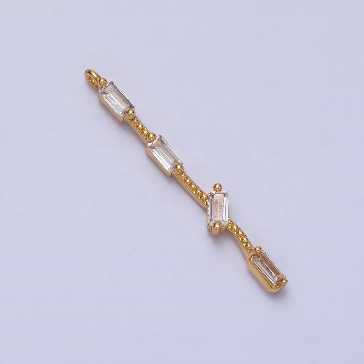 Thin Rope with four Baguette CZ Charm in Gold Silver AC414 AC415 - DLUXCA