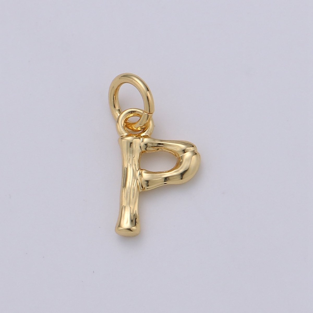 Tiny Bamboo Initial, Letter Alphabet bamboo charms Dainty Gold bamboo Pendant Charm for Necklace Bracelet Earring Component A-057 to A-069 - DLUXCA