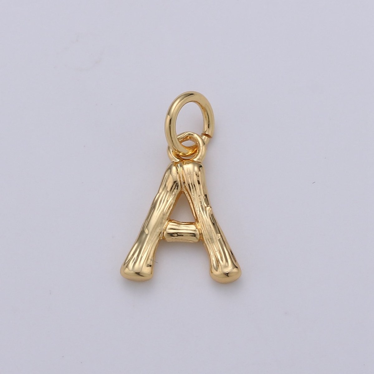 Tiny Bamboo Initial, Letter Alphabet bamboo charms Dainty Gold bamboo Pendant Charm for Necklace Bracelet Earring Component A-057 to A-069 - DLUXCA