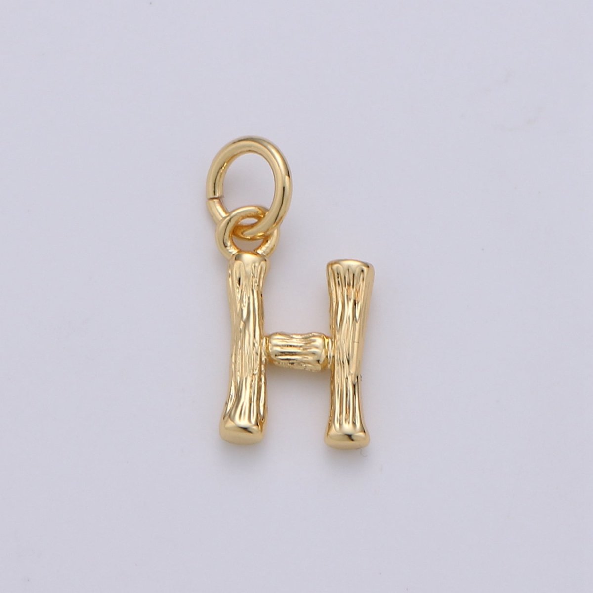 Tiny Bamboo Initial, Letter Alphabet bamboo charms Dainty Gold bamboo Pendant Charm for Necklace Bracelet Earring Component A-057 to A-069 - DLUXCA