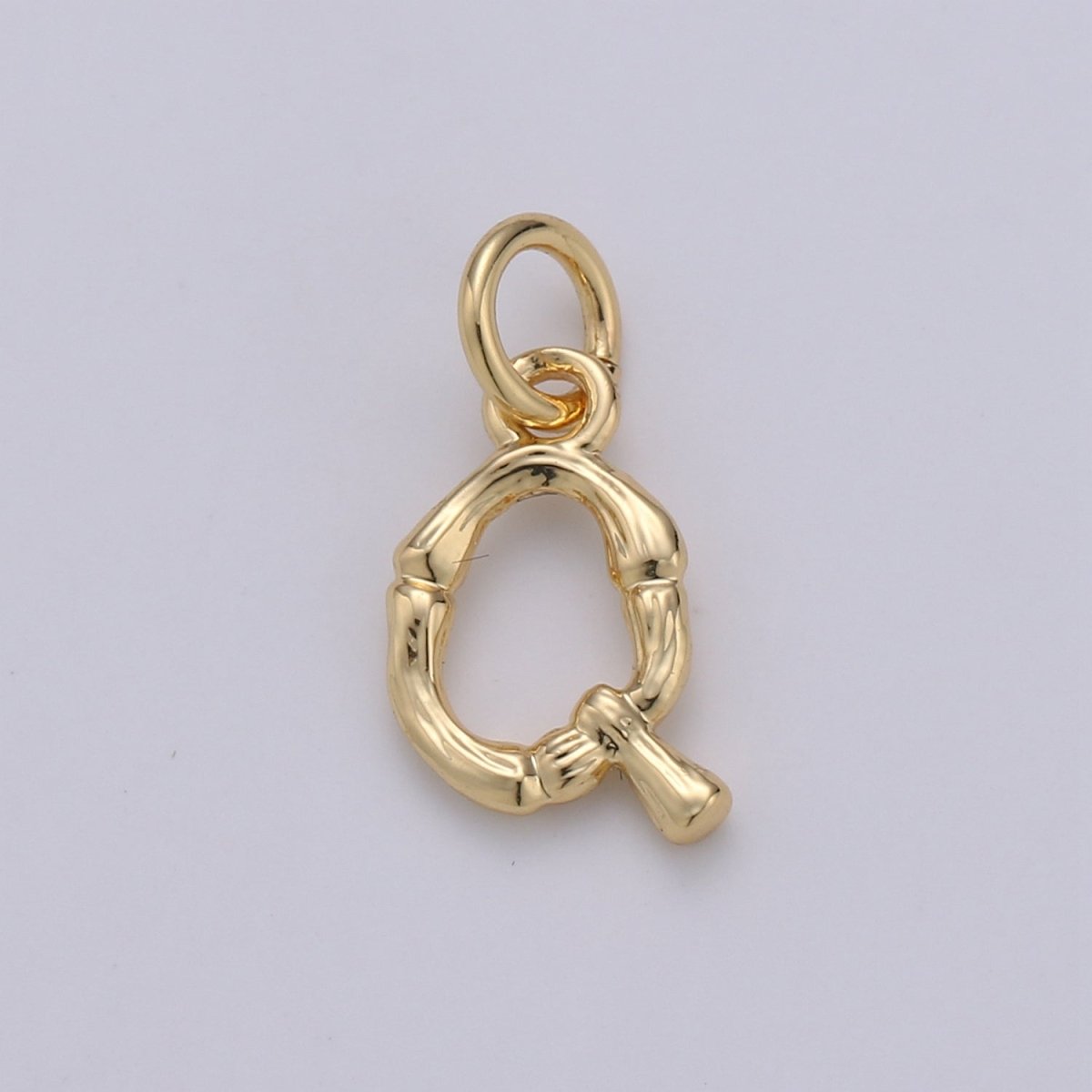 Tiny Bamboo Initial, Letter Alphabet bamboo charms Dainty Gold bamboo Pendant Charm for Necklace Bracelet Earring Component A-057 to A-069 - DLUXCA