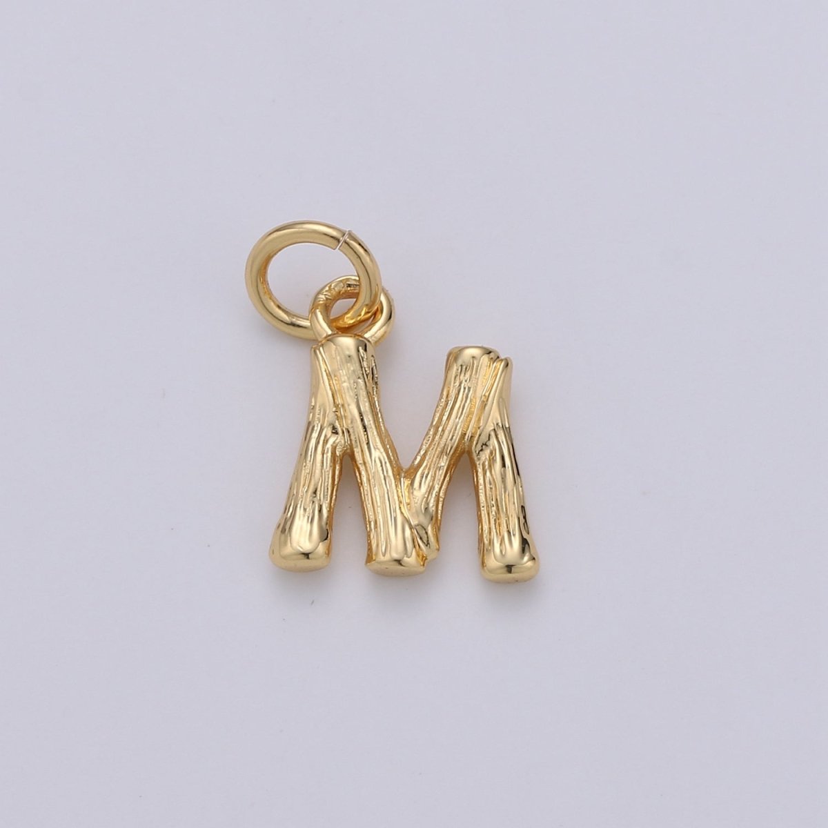 Tiny Bamboo Initial, Letter Alphabet bamboo charms Dainty Gold bamboo Pendant Charm for Necklace Bracelet Earring Component A-057 to A-069 - DLUXCA