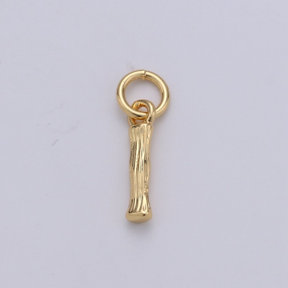 Tiny Bamboo Initial, Letter Alphabet bamboo charms Dainty Gold bamboo Pendant Charm for Necklace Bracelet Earring Component A-057 to A-069 - DLUXCA