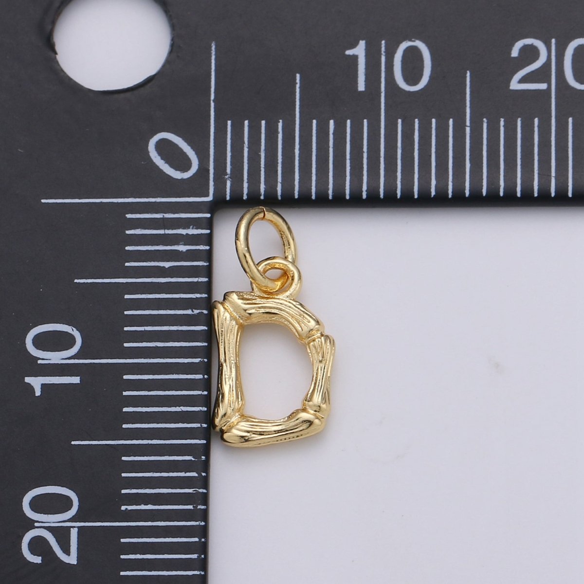 Tiny Bamboo Initial, Letter Alphabet bamboo charms Dainty Gold bamboo Pendant Charm for Necklace Bracelet Earring Component A-057 to A-069 - DLUXCA