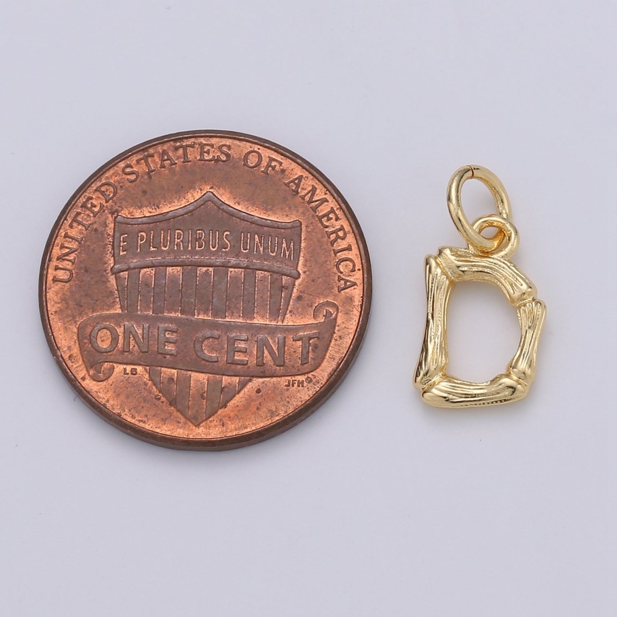 Tiny Bamboo Initial, Letter Alphabet bamboo charms Dainty Gold bamboo Pendant Charm for Necklace Bracelet Earring Component A-057 to A-069 - DLUXCA