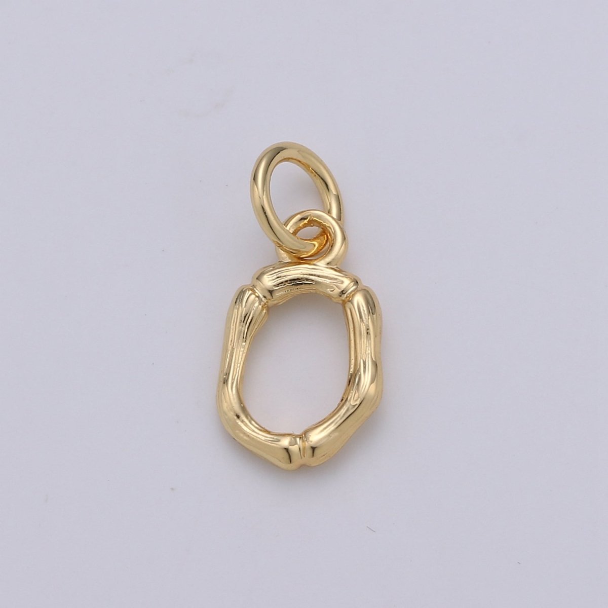 Tiny Bamboo Initial, Letter Alphabet bamboo charms Dainty Gold bamboo Pendant Charm for Necklace Bracelet Earring Component A-057 to A-069 - DLUXCA