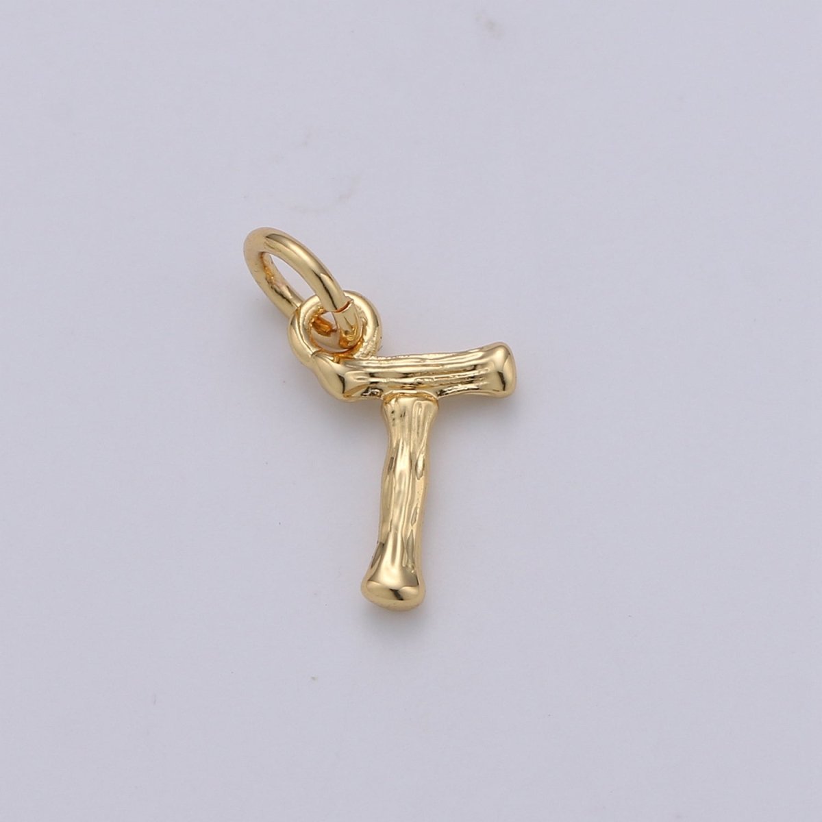 Tiny Bamboo Initial, Letter Alphabet bamboo charms Dainty Gold bamboo Pendant Charm for Necklace Bracelet Earring Component A-057 to A-069 - DLUXCA
