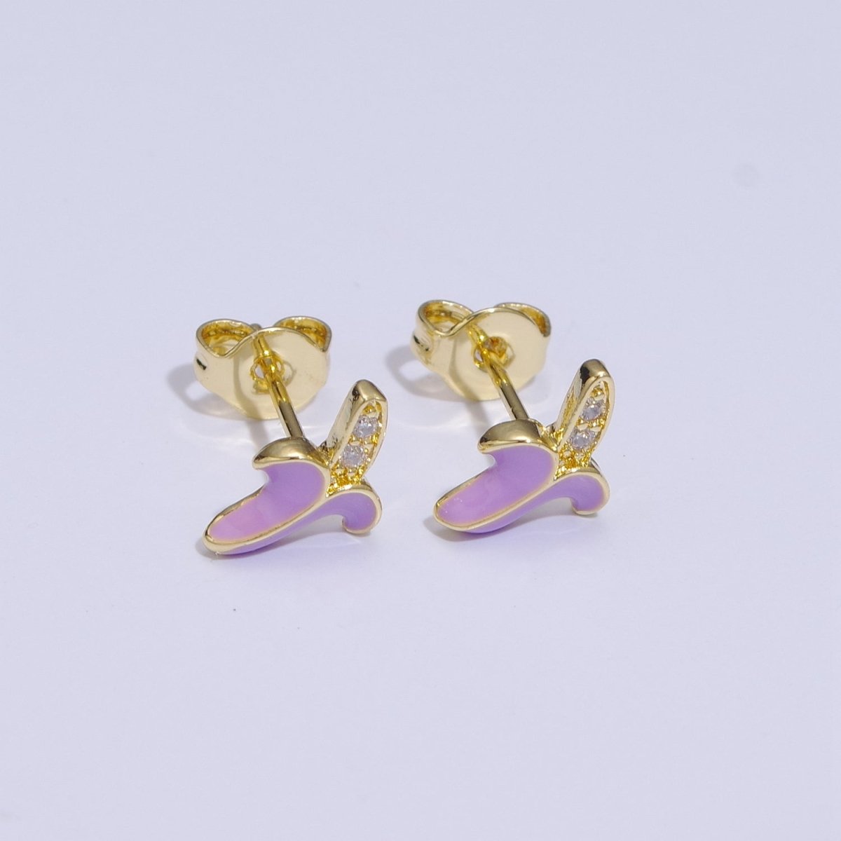 Tiny banana stud earrings, dainty banana earrings, unique fruit earrings, fruit jewelry T-150 ~ T-154 - DLUXCA