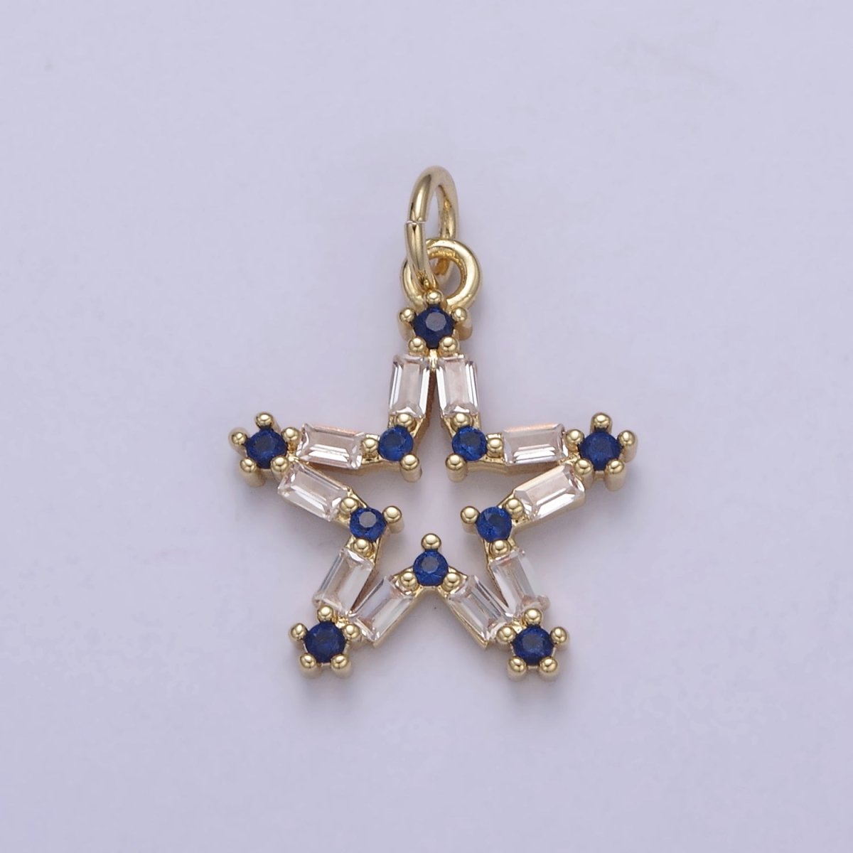 Tiny CZ Bright Stars Cubic Zirconia Small Starburst North Star Pendant - Gold Filled CZ Drop Charm Pendant, Celestial Jewelry, Pointed Stars N-421 - N-424 - DLUXCA