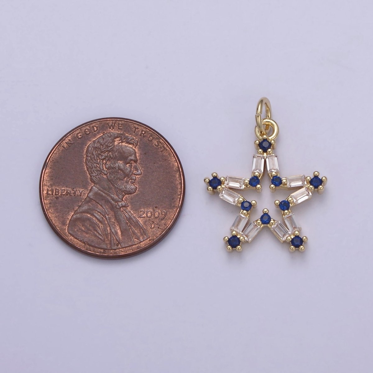 Tiny CZ Bright Stars Cubic Zirconia Small Starburst North Star Pendant - Gold Filled CZ Drop Charm Pendant, Celestial Jewelry, Pointed Stars N-421 - N-424 - DLUXCA