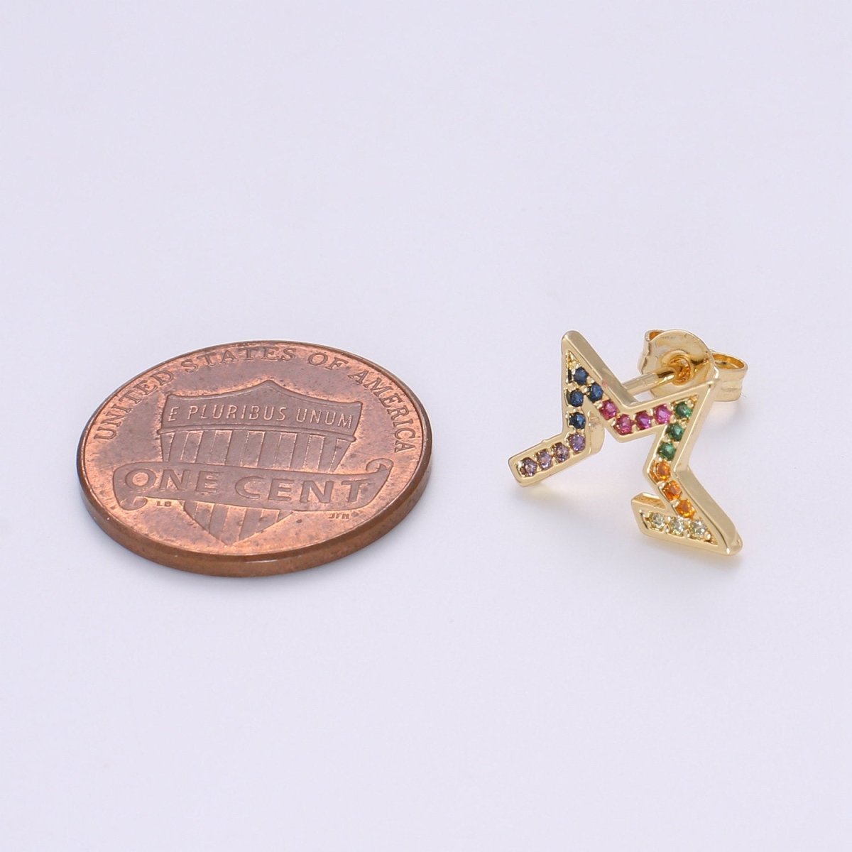 Tiny CZ Star Stud Earrings Dainty Multi Color Cloud Stud Earring Gold Minimalist Jewelry for her christmas gift Q-310 - DLUXCA