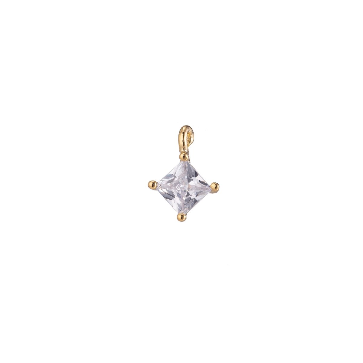 Tiny Diamond Shape Charm, Micro Pave CZ Charm, 18K Gold Filled Pendant Dainty Love Minimalist Necklace Charm for Jewelry Making | C-117 C-377 - DLUXCA