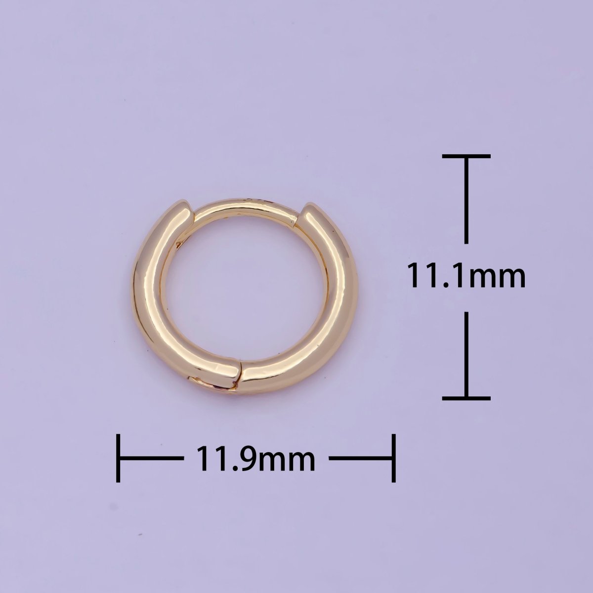 Tiny Gold Huggie Earring 12mm mini Huggie V-366 V-367 - DLUXCA