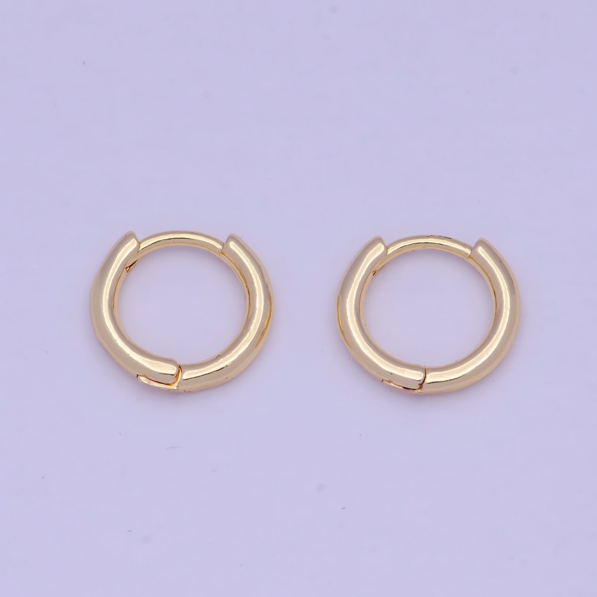 Tiny Gold Huggie Earring 12mm mini Huggie V-366 V-367 - DLUXCA