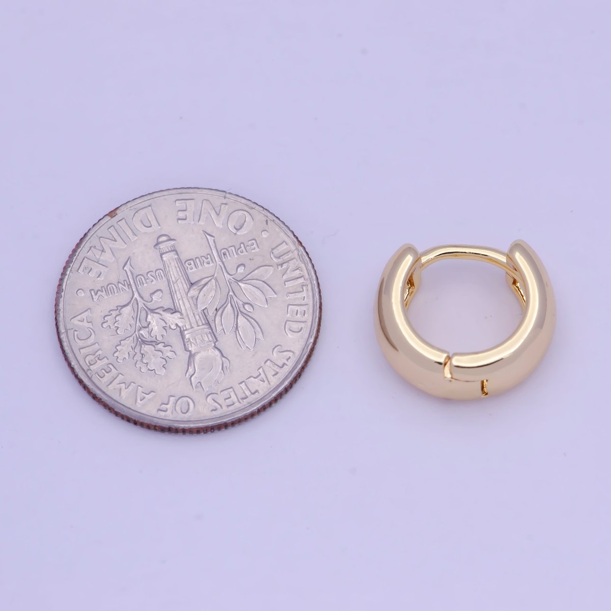 Tiny Huggie Earrings, Gold Huggies, Geometric Hoops, Gold Hoop Earring Silver Hoop V-364 V-365 - DLUXCA