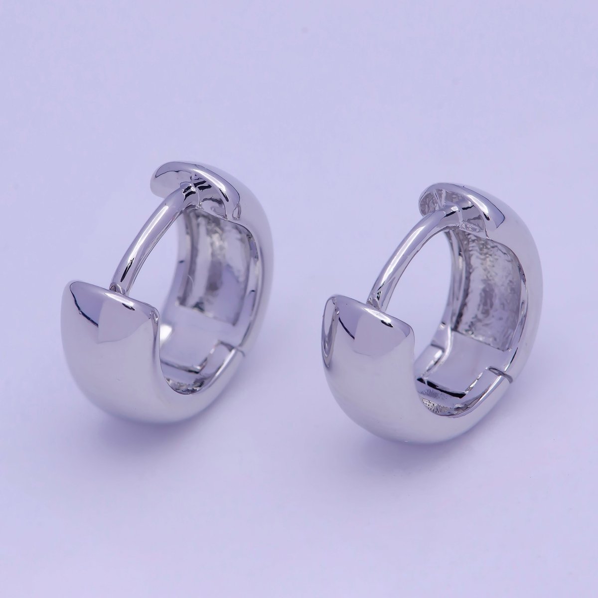 Tiny Huggie Earrings, Gold Huggies, Geometric Hoops, Gold Hoop Earring Silver Hoop V-364 V-365 - DLUXCA