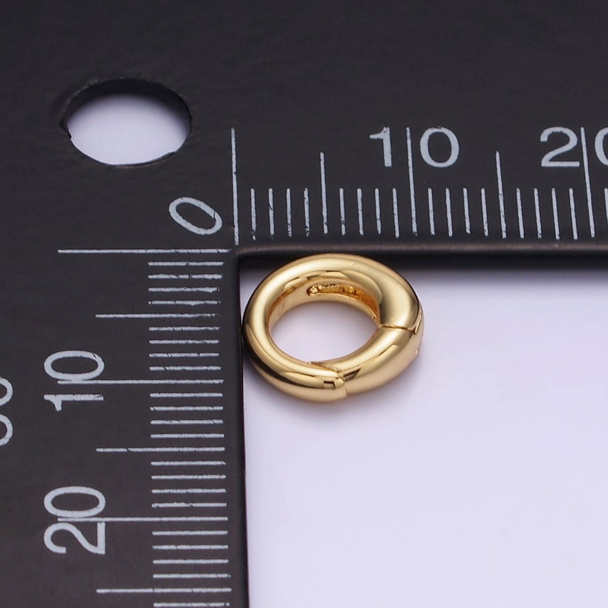 Tiny Oval Hinged Ring Push Gate Clasps 14k Gold Filled Spring Gate Clasp Charm Holder Z-727 - DLUXCA