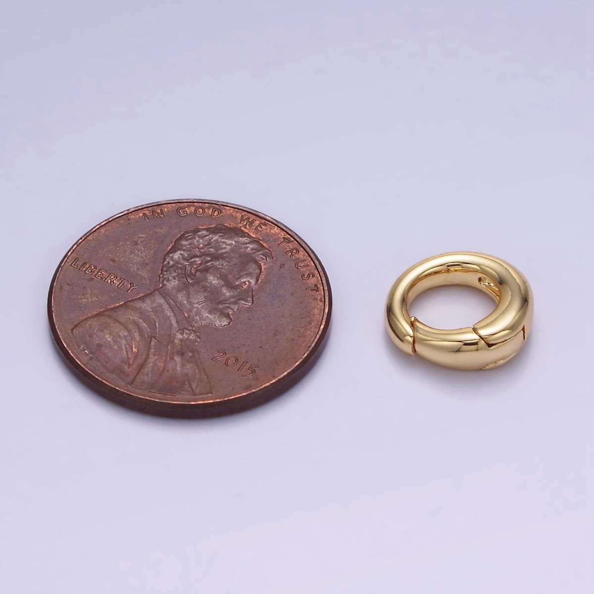 Tiny Oval Hinged Ring Push Gate Clasps 14k Gold Filled Spring Gate Clasp Charm Holder Z-727 - DLUXCA