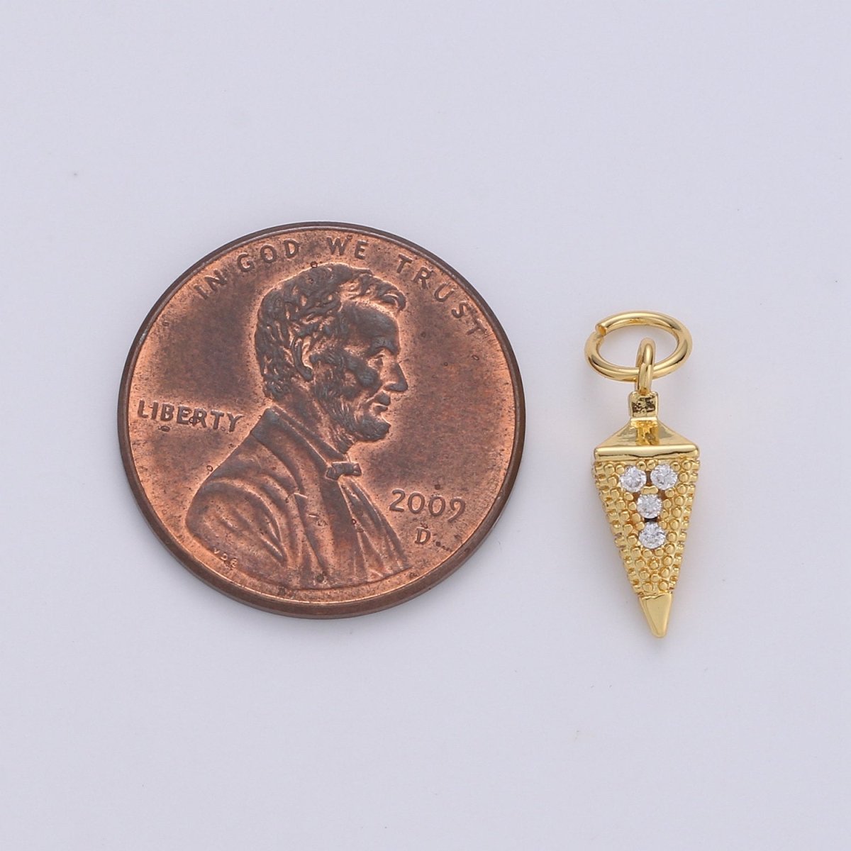 Tiny Pendulum charm 24k gold Filled Spike Jewelry making, Gold Filled Jewelry component Stud Charm for Bracelet Earring Necklace Supply D-260 D-261 - DLUXCA