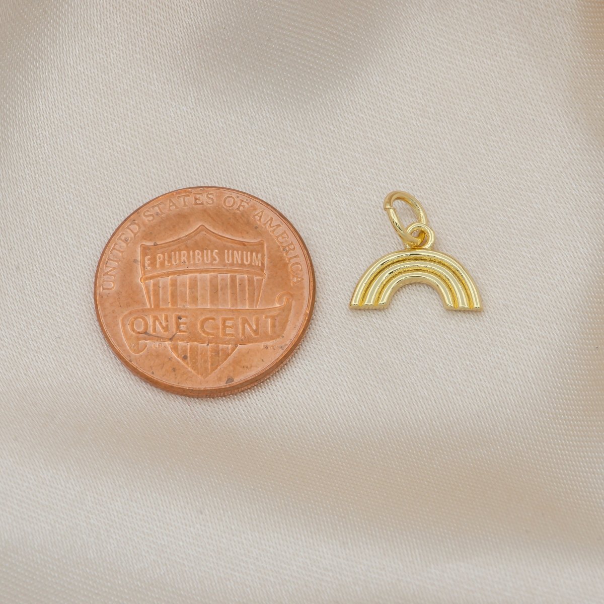 Tiny Rainbow charm, gold pendant charm, Mini charms 14K Gold Filled for bracelet earring necklace supply AC-1444 - DLUXCA