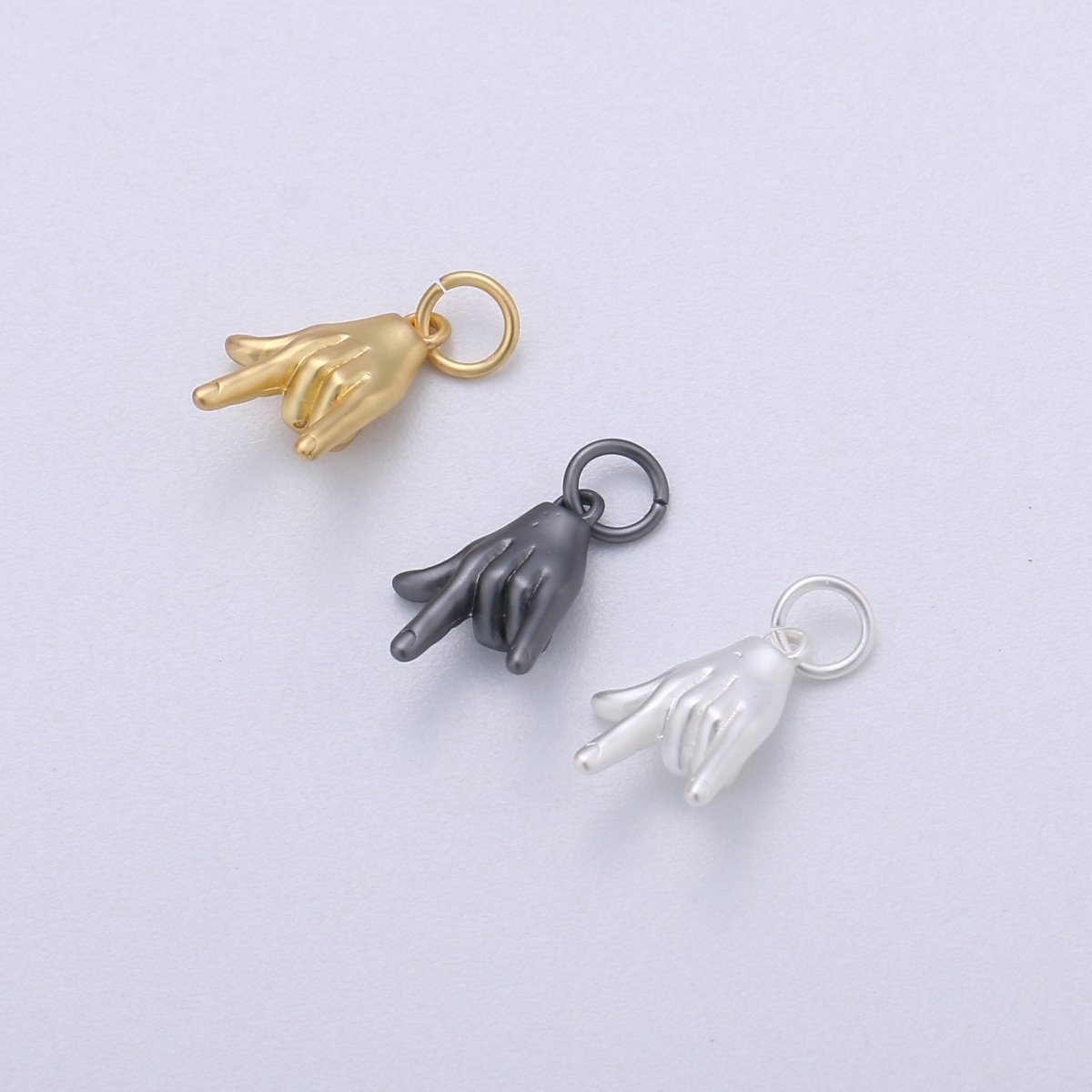 Tiny Rock On Hand Gesture Charm, Gold Fill Rock Sign For Necklace Pendant Bracelet Earring Charm Jewelry Making Gift Rocker Metal Musician E-226-E-228 - DLUXCA