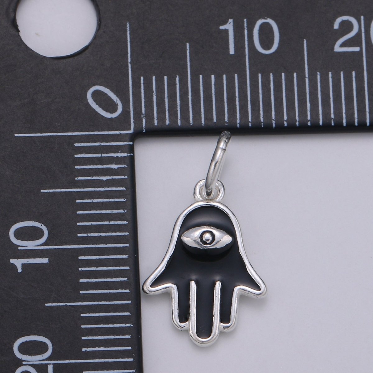 Tiny Silver Hamsa Hand Charm - 925 sterling silver, small fatima Amulet lucky protection hand pendant wholesale supply for Bracelet Necklace SL-031 SL-032 - DLUXCA