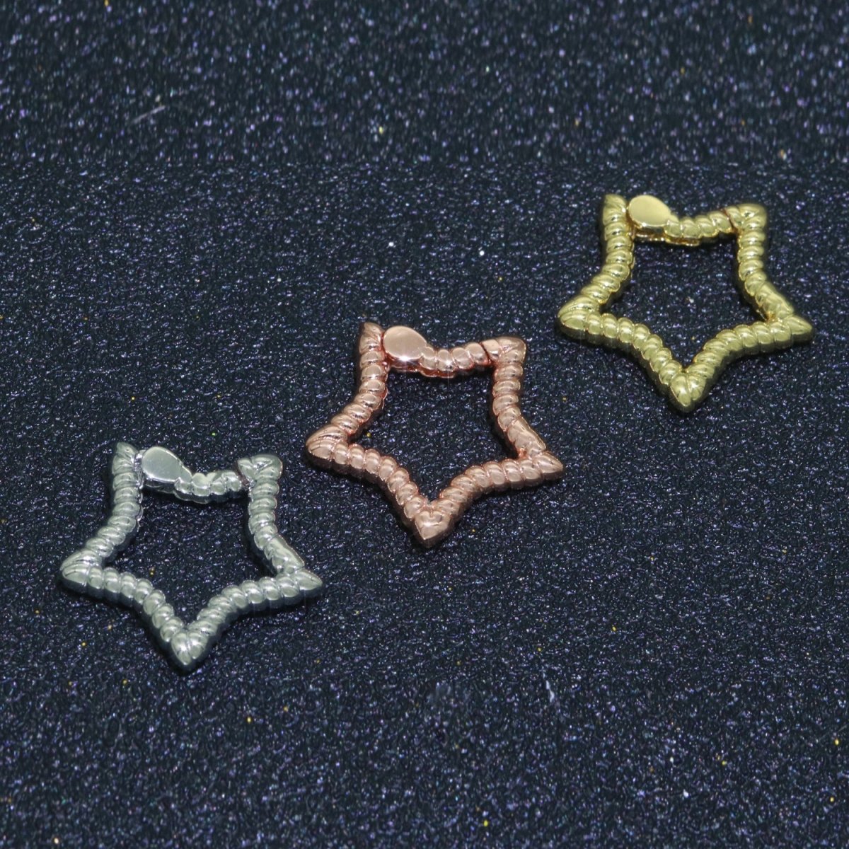 Tiny Star Gold Spring Buckle Metal Snap Clasp Spring gate ring, Trigger Round Ring, Snap Clasp Hook for Jewelry Supply L-460 L-461 L-462 - DLUXCA