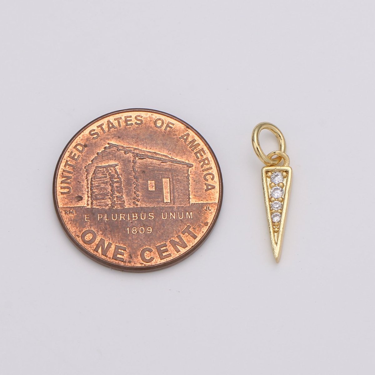 Tiny Triangle Gold Filled Charm - D-338 - DLUXCA