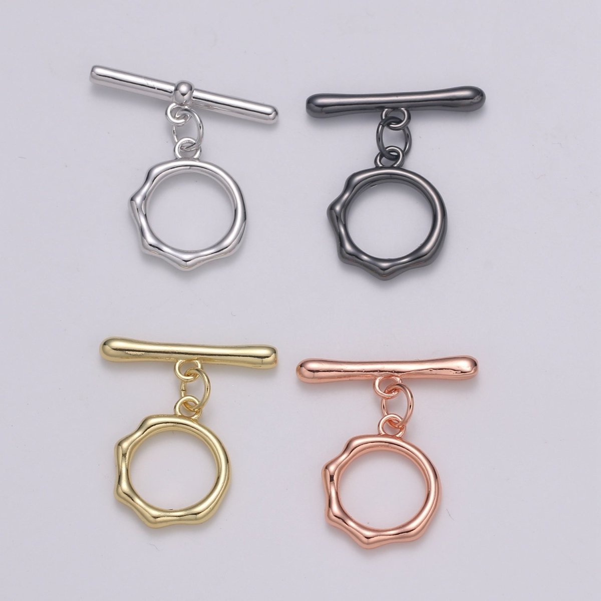 Toggle Clasp with jump ring chose color-Gold, Rose Gold Black, Silver OT Clasp for Jewelry Making Supply L-305~L-308 - DLUXCA