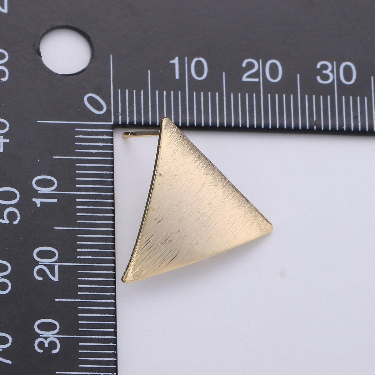 Triangle 22X20mm Post Earring , post earrings, jewelry making supplies Polished Gold Plated with Open Link K-177 - DLUXCA