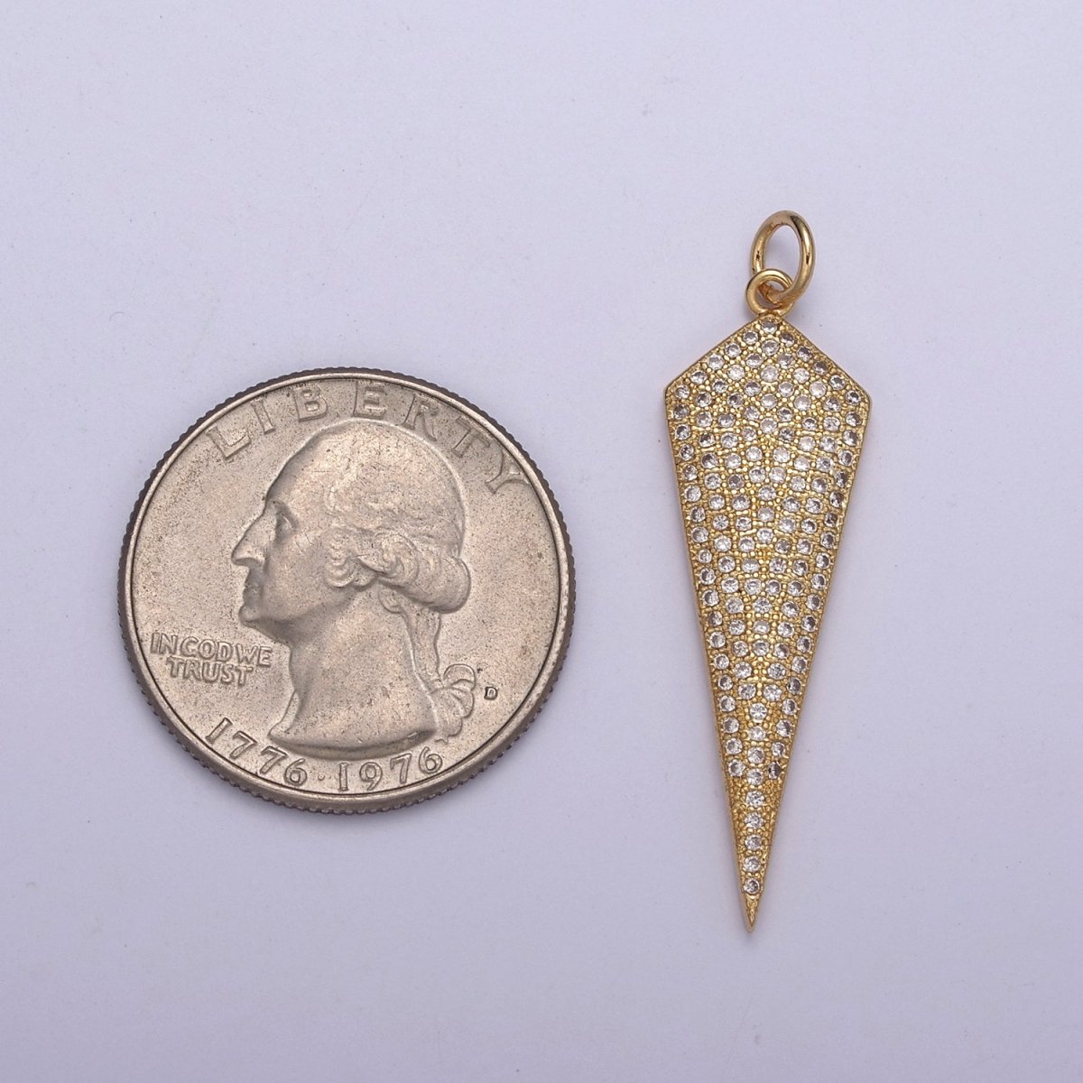 Triangle Pendant, Cubic Triangle Charm Gold Filled Triangle Arrowhead, Silver Arrowhead Charm, Triangle Charm N-324 N-325 - DLUXCA