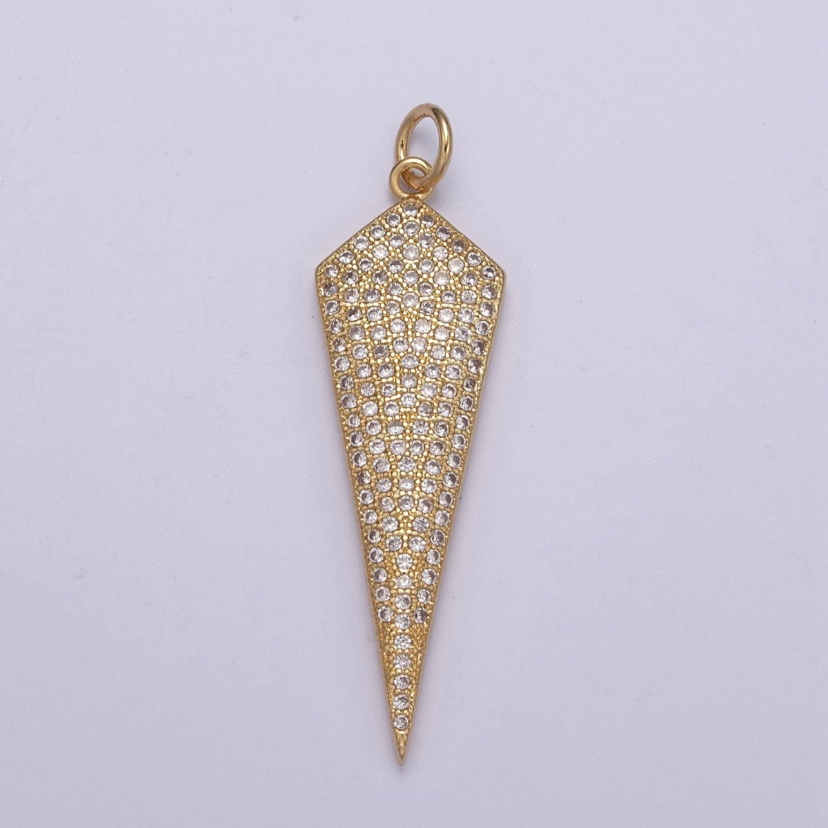 Triangle Pendant, Cubic Triangle Charm Gold Filled Triangle Arrowhead, Silver Arrowhead Charm, Triangle Charm N-324 N-325 - DLUXCA