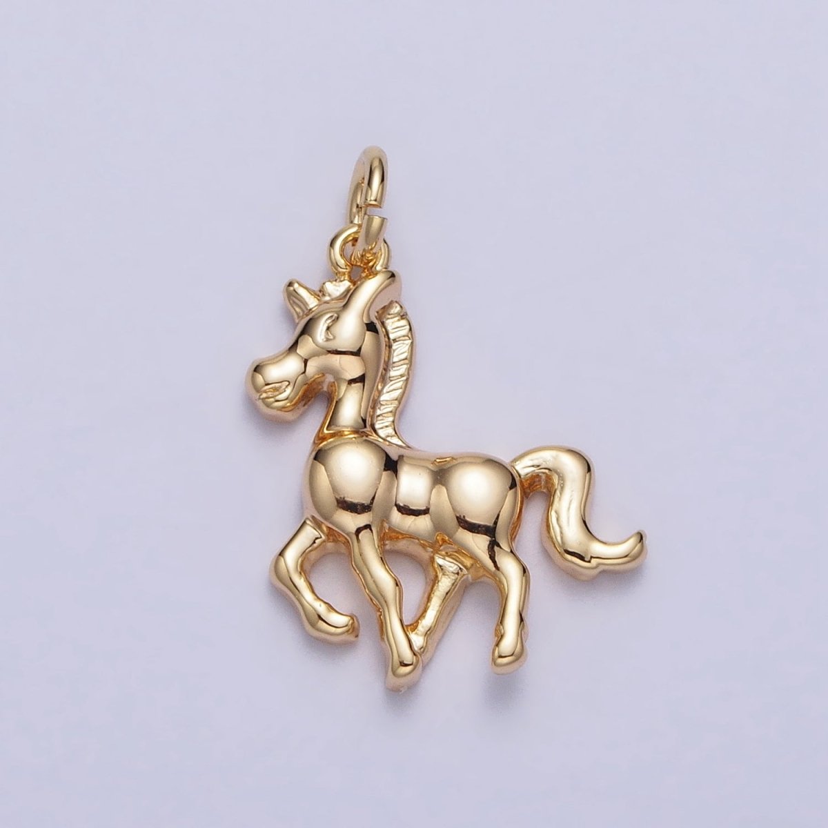 Trotting Horse Unicorn Equestrian Charm in Gold & Silver | AC193 AC194 - DLUXCA