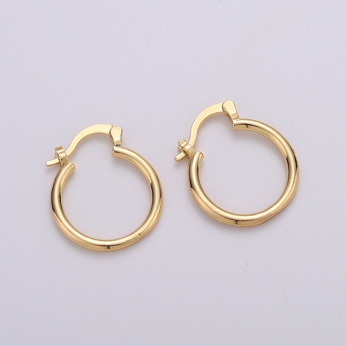 Tube Hoops Gold, 20mm Gold Hoops, Large Gold Hoop Earrings, Hollow Hoop Earrings, Chunky Hoops, Light Hoops for Every Day Wear Q-228 - DLUXCA