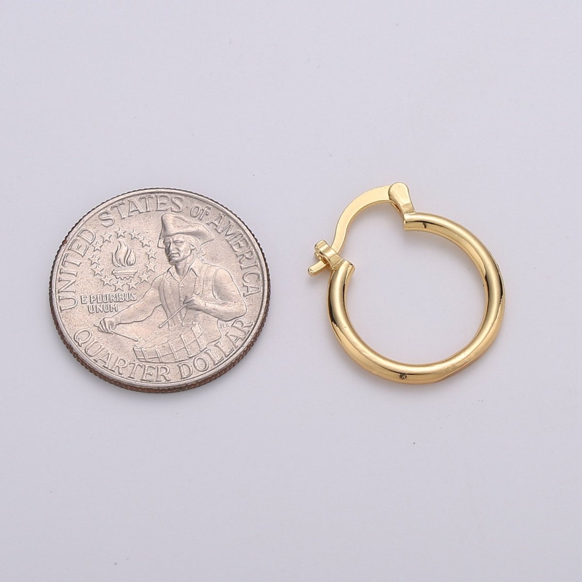 Tube Hoops Gold, 20mm Gold Hoops, Large Gold Hoop Earrings, Hollow Hoop Earrings, Chunky Hoops, Light Hoops for Every Day Wear Q-228 - DLUXCA