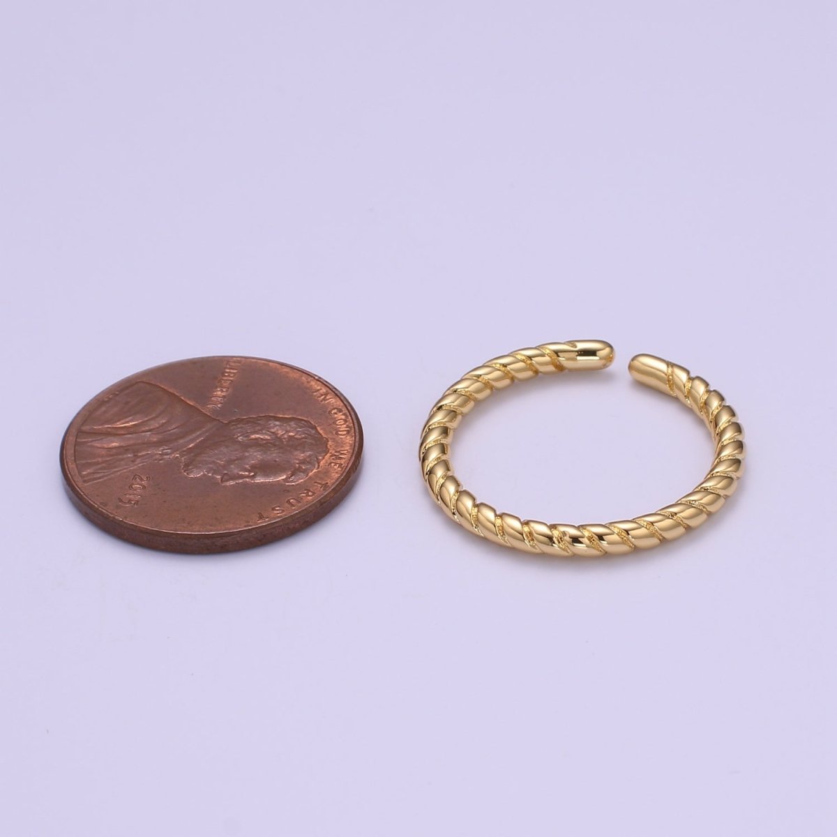 Twist Ring Gold Braid Handmade Ring. Minimalist Stacking Ring. Great Gift For Your Wife or Mother O-961 - DLUXCA