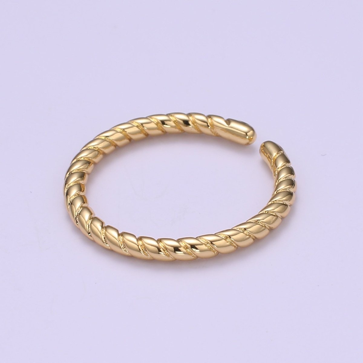 Twist Ring Gold Braid Handmade Ring. Minimalist Stacking Ring. Great Gift For Your Wife or Mother O-961 - DLUXCA