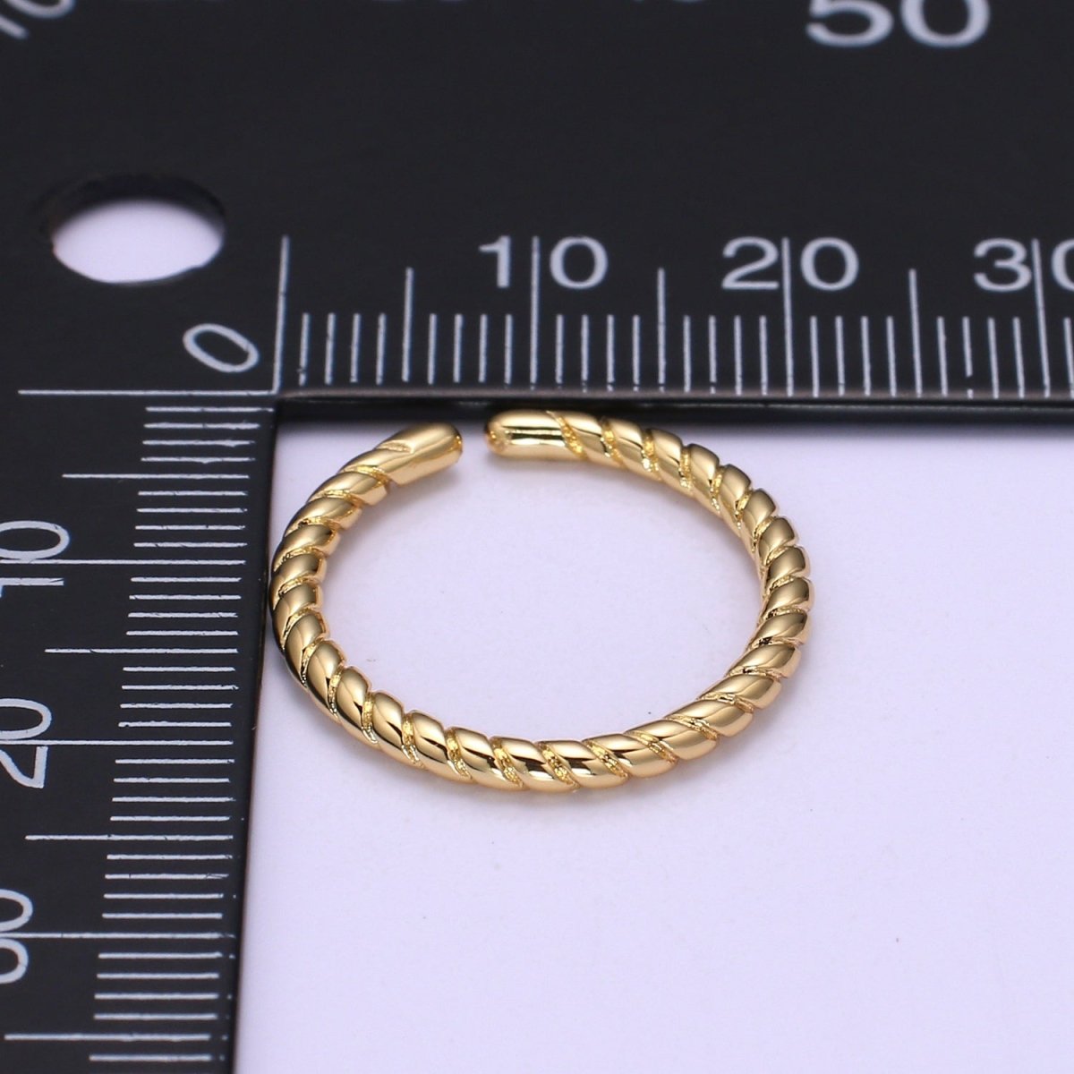 Twist Ring Gold Braid Handmade Ring. Minimalist Stacking Ring. Great Gift For Your Wife or Mother O-961 - DLUXCA