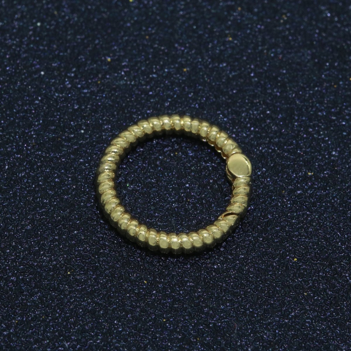 Twisted Gold Spring Gate Ring, 16 mm Marine Rope Push Gate ring, Charm Holder Clasp for Connector Bracelet End Clasp Rose Gold Silver L-448 L-449 L-450 - DLUXCA