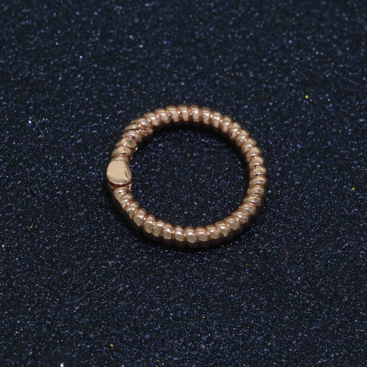 Twisted Gold Spring Gate Ring, 16 mm Marine Rope Push Gate ring, Charm Holder Clasp for Connector Bracelet End Clasp Rose Gold Silver L-448 L-449 L-450 - DLUXCA