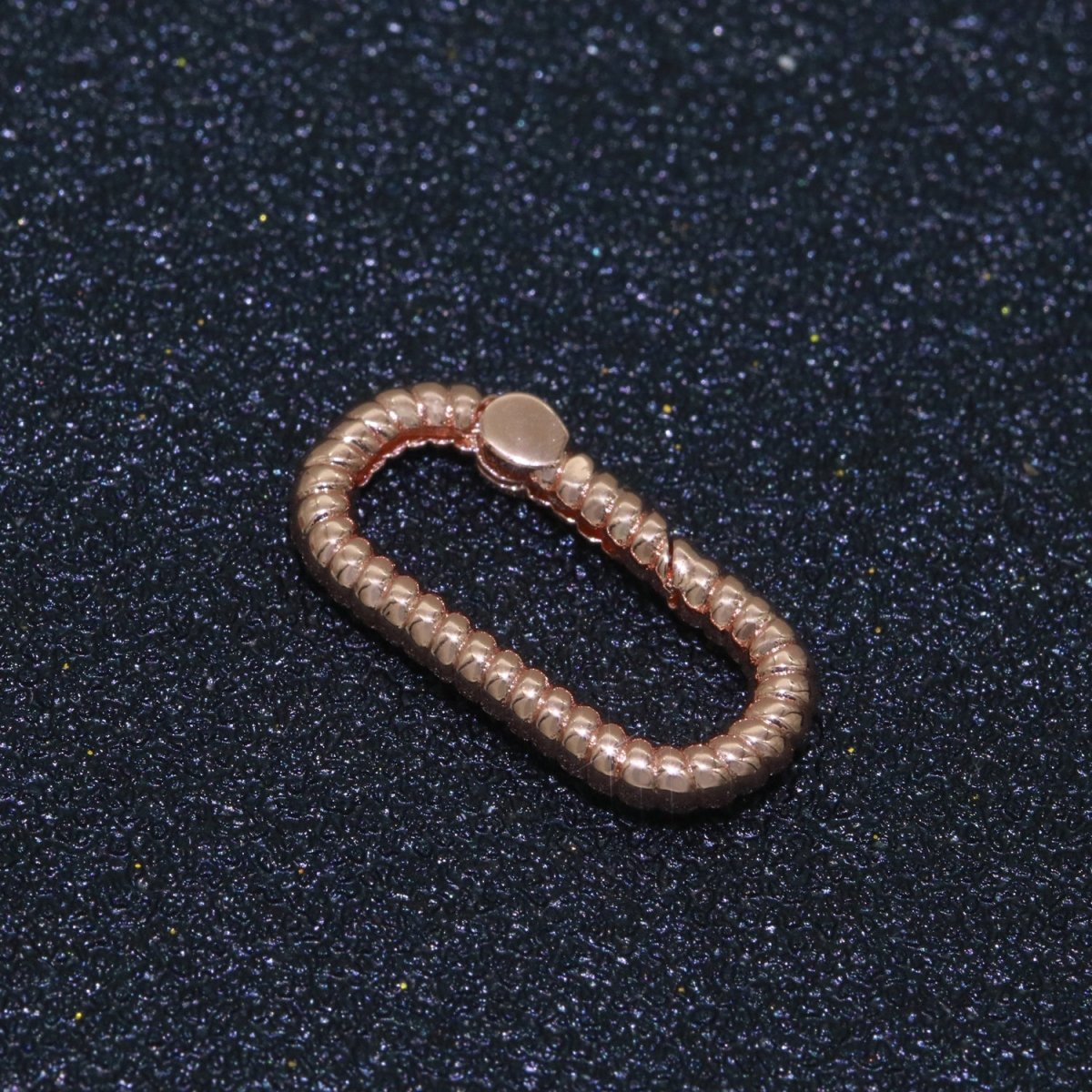 Twisted Gold Spring Gate Ring, 18.8 mm Marine Rope Push Gate ring, Charm Holder Clasp for Connector Bracelet End Clasp Rose Gold Silver L-451~L-453 - DLUXCA