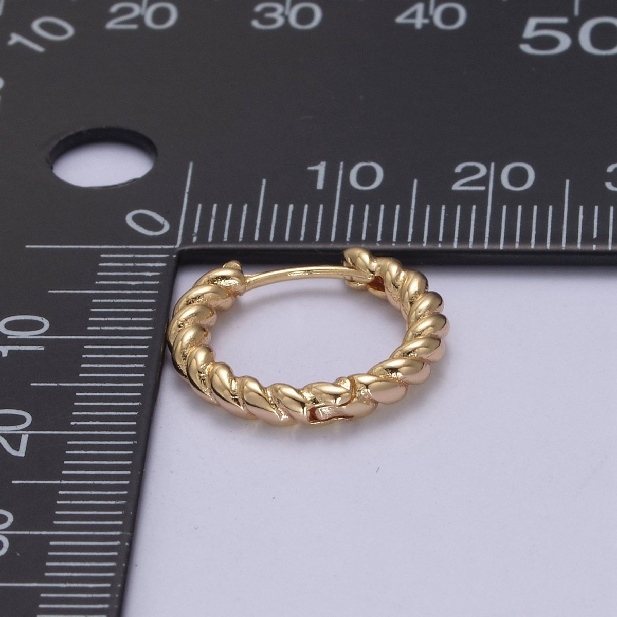 Twisted Rope Hoop Earring in 18k Gold Filled for Everyday Use Fashion Jewelry T-272 - DLUXCA