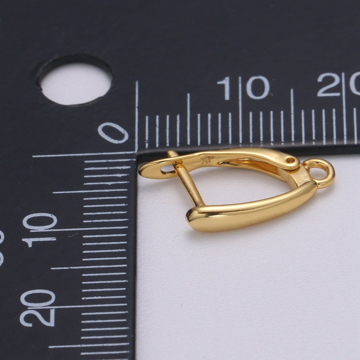 U Shaped Huggie Earring 24K Gold Filled Simple Hoops with open link for Jewelry Making Supply L-228 - DLUXCA