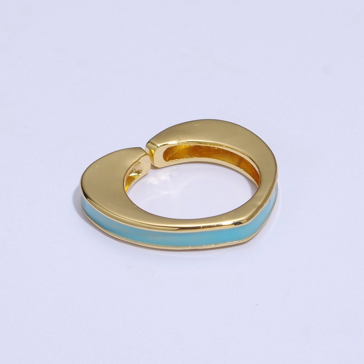 Unique Heart Shaped Open Ring Enamel Colorful Band S-258 ~ S-267 - DLUXCA
