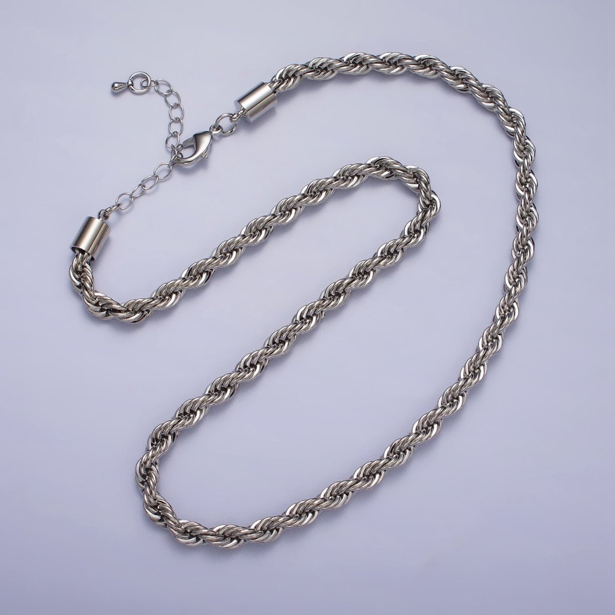 Unisex Bold Gold Rope necklace, Thick Chunky chain necklace 5.5mm Twist Necklace 17", 19.5 inch + 2 inch extender | WA-1528 WA-1529 WA-1530 Clearance Pricing - DLUXCA