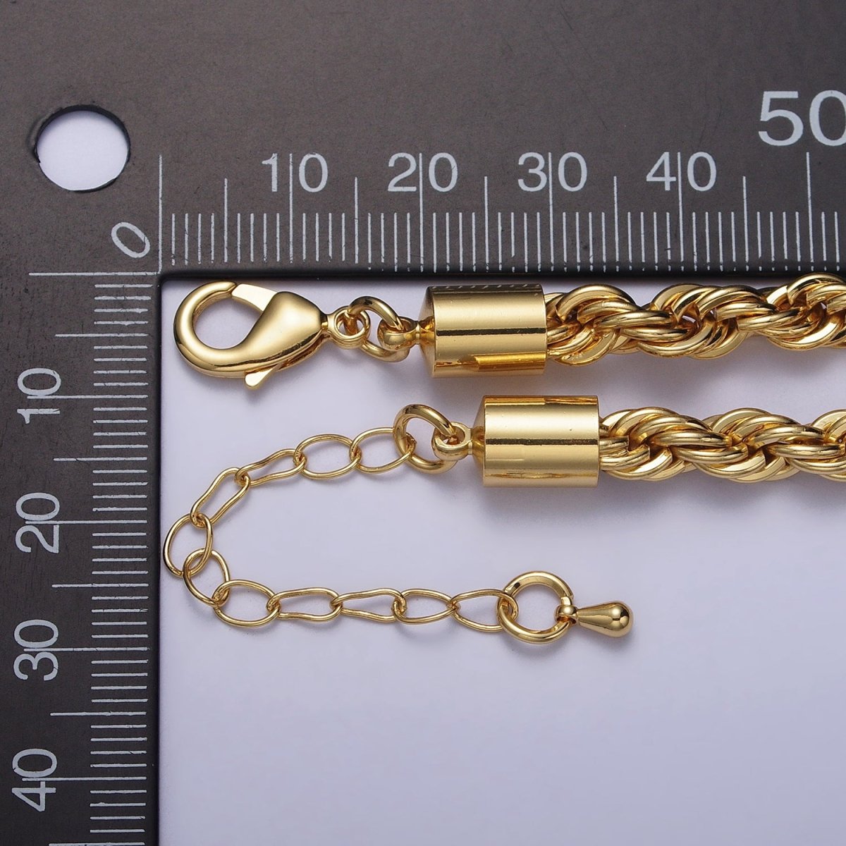 Unisex Bold Gold Rope necklace, Thick Chunky chain necklace 5.5mm Twist Necklace 17", 19.5 inch + 2 inch extender | WA-1528 WA-1529 WA-1530 Clearance Pricing - DLUXCA