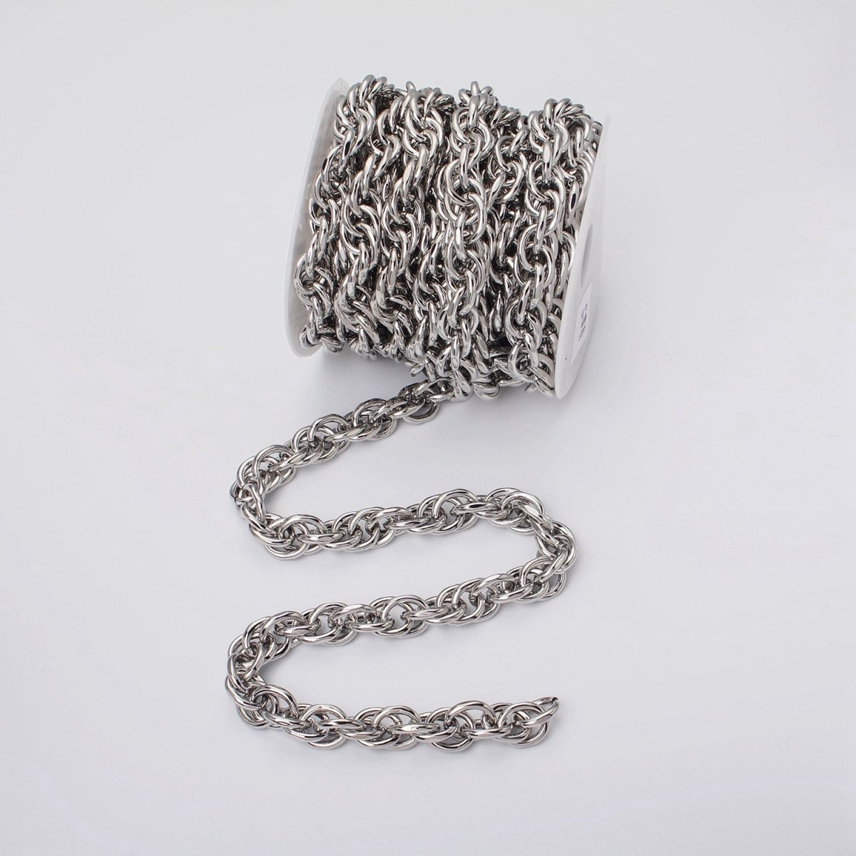 Unsoldered Gold Espiga Spiga Wheat Chain 13mm, 17.5mm Width for Statement Jewelry Unfinished Chain by Yard in Gold & Silver Unsoldered | ROLL-1183 ~ ROLL-1186 Clearance Pricing - DLUXCA