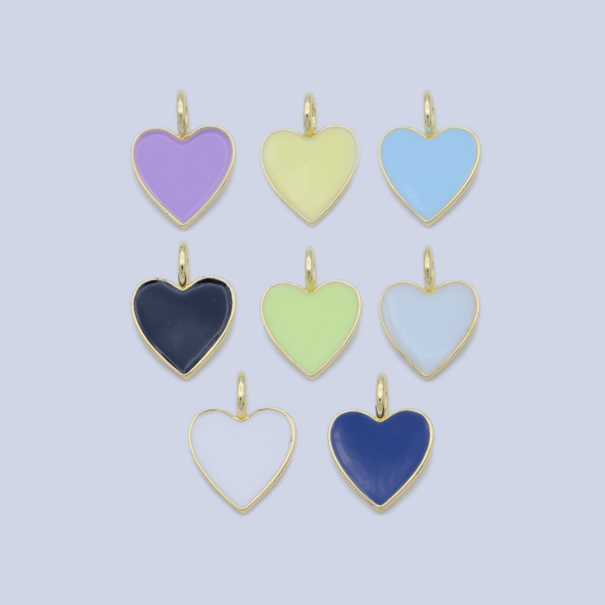 Various Color Enamel Heart Shape Gold Filled Pendants - J-888~J-895 - DLUXCA