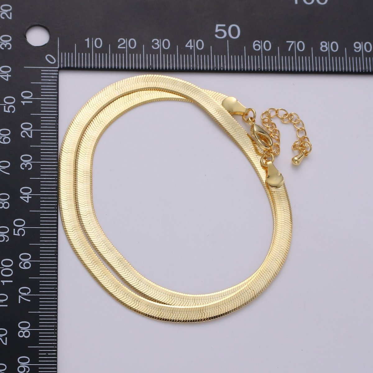 Vermeil Herringbone Chain Gold Plated over Sterling Silver Bold Necklace 3, 4, 5mm wide Herringbone Chain for Layering Necklace 16, 18, 20 Inch | CN-766 - CN-781, 930, 931, 932, 949, 950, 970 Clearance Pricing - DLUXCA