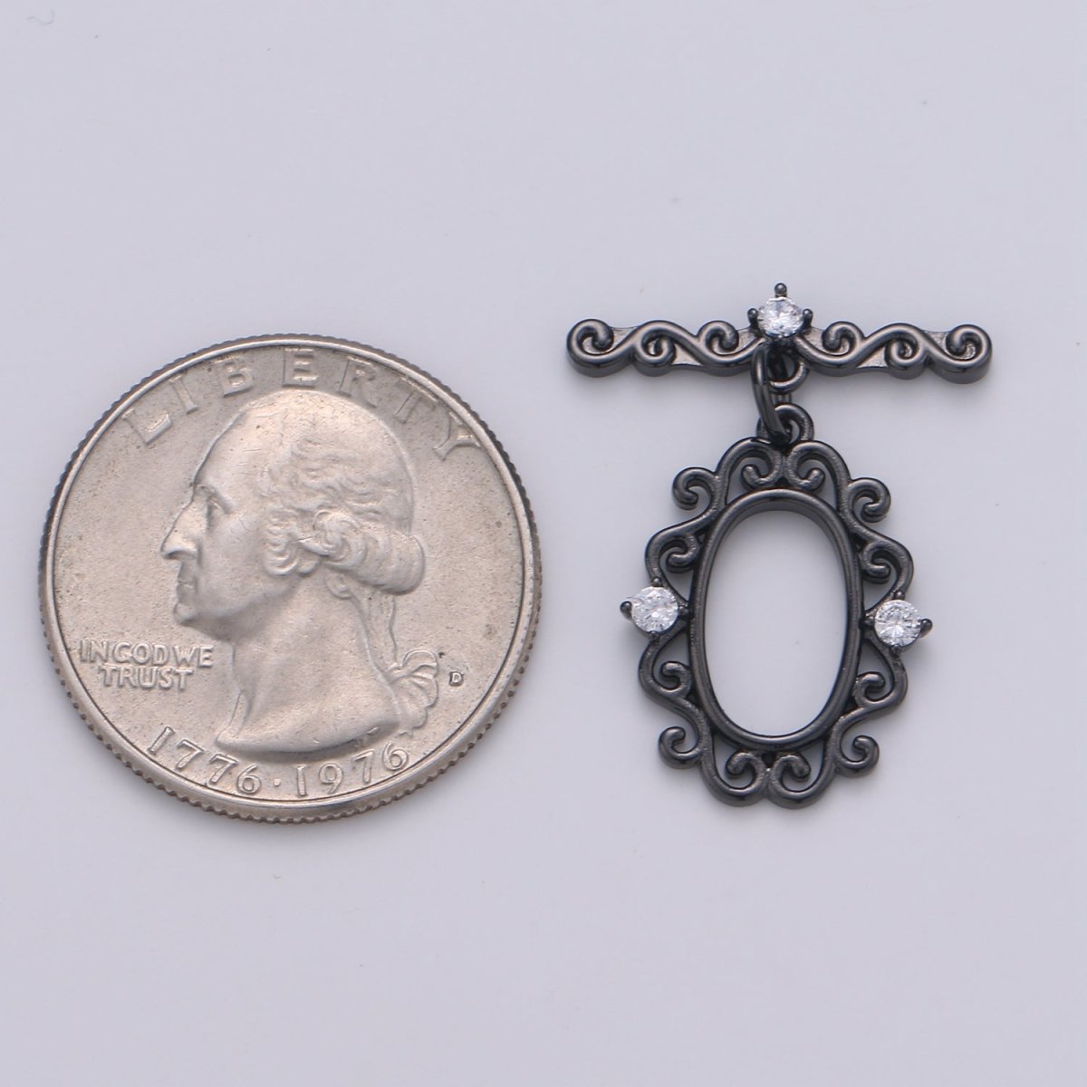 Victorian Style Gold Toggle Clasp, Rose Gold , Black, Silver Bee Clasps Fancy Design OT Clasp Jewelry Supply for Bracelet Necklace Component L-100~L-103 - DLUXCA